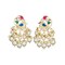 Indian Peacock Earrings for Women - Indian Jhumka Earrings for Women Chandbali Earring in Golden Tone Faux Pearl Bollywood Style Chandelier Dangle Earrings Jewelry for Bride Gift for Her